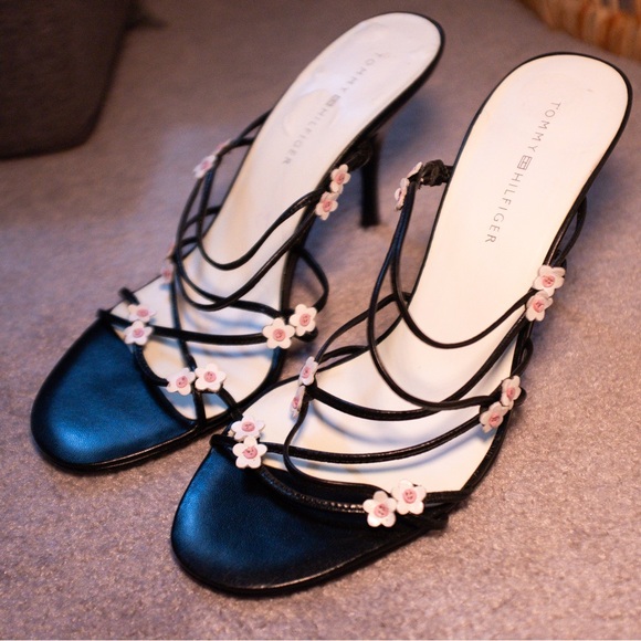 Vintage Y2K Flower Fairy Strappy Tommy Hilfiger Heel Sandals - Picture 3 of 5